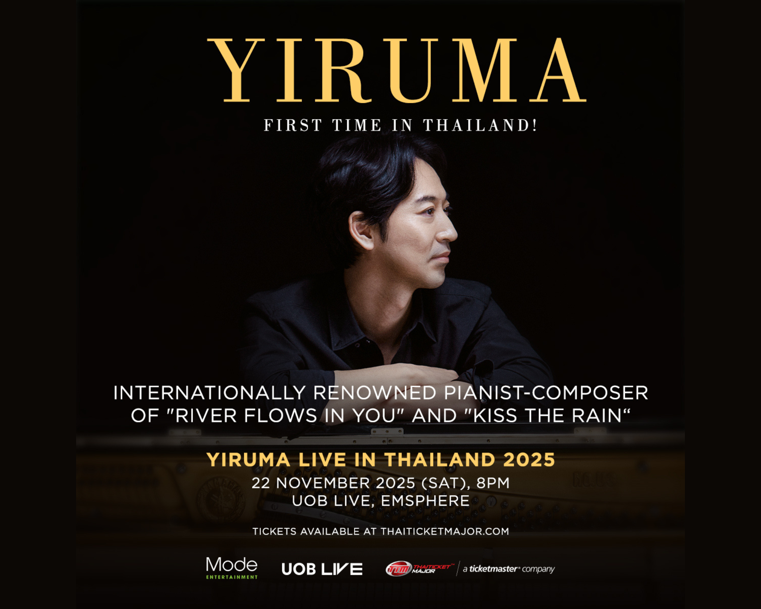 YIRUMA นักเปียโน-นักประพันธ์เพลงระดับโลก กับคอนเสิร์ตเดี่ยวครั้งแรกในกรุงเทพฯ